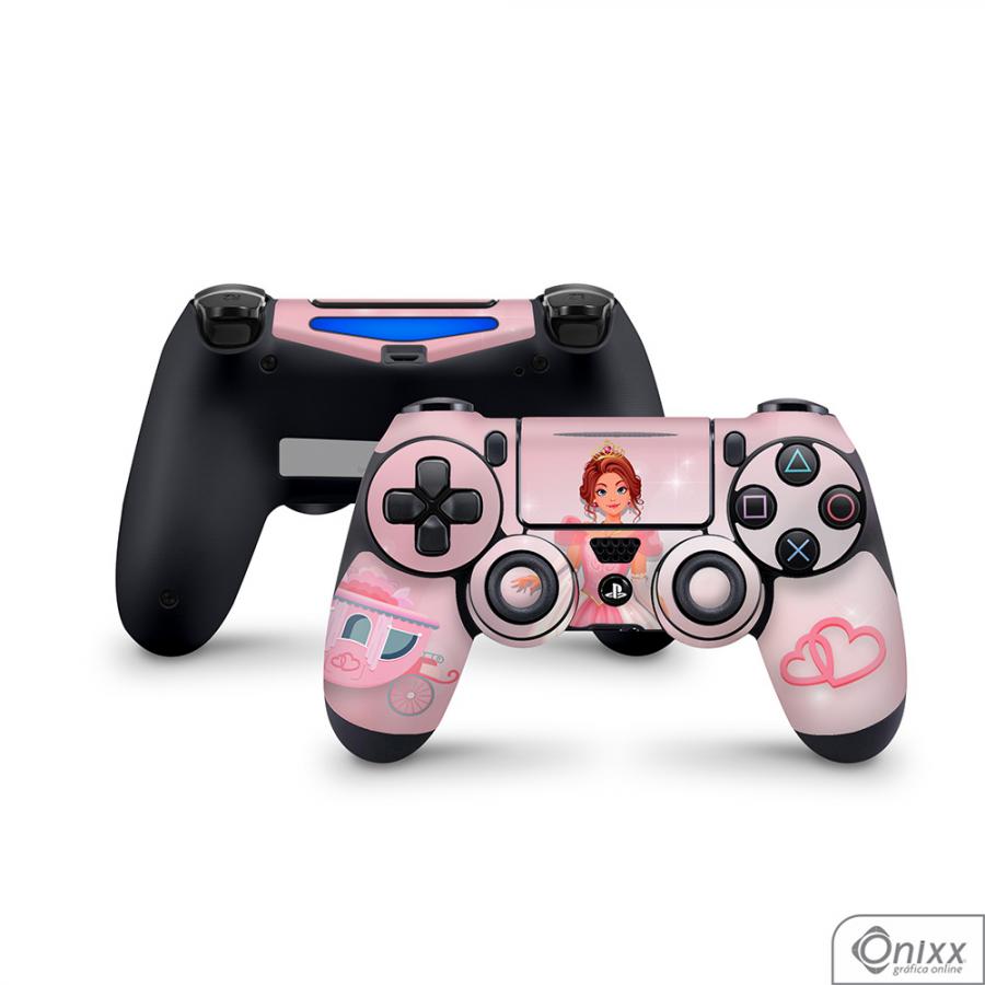 Skin Game Adesiva PS4 PRO Princesa Tema Rosa Adesivo Vinil Americano 10µ  4x0 Brilho Corte Eletrônico - GRÁFICA ONIXX