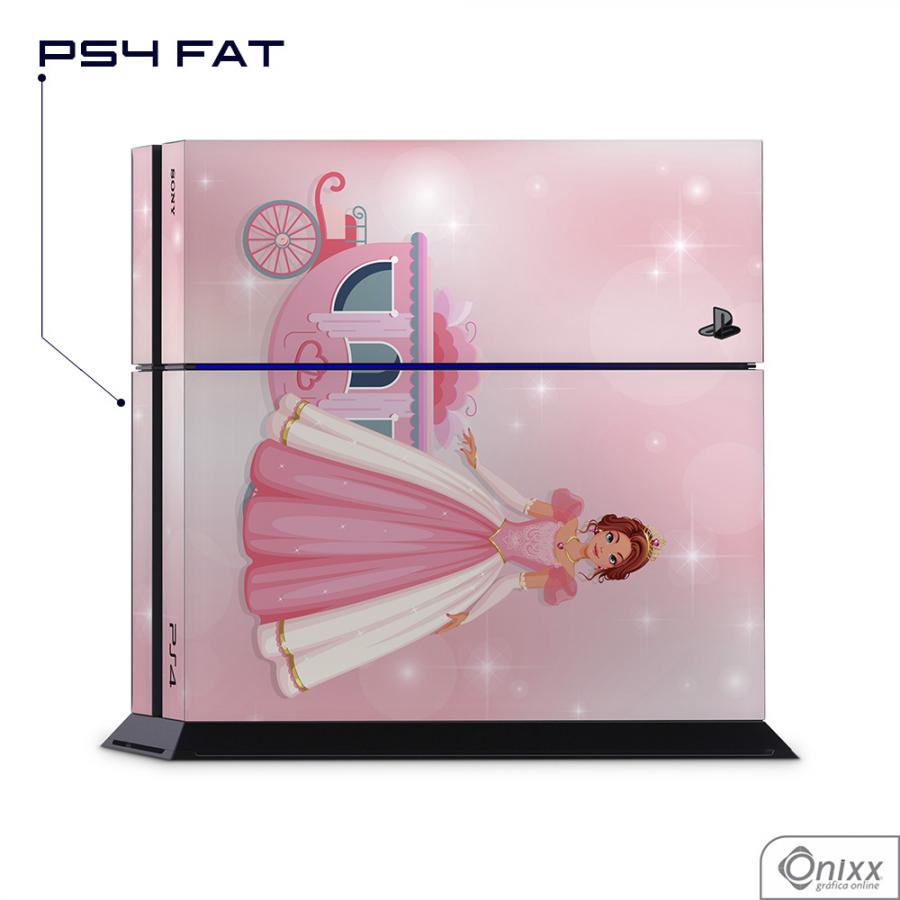 Skin Game Adesiva PS4 FAT Princesa Tema Rosa Adesivo Vinil Americano 10µ  4x0 Brilho Corte Eletrônico - GRÁFICA ONIXX