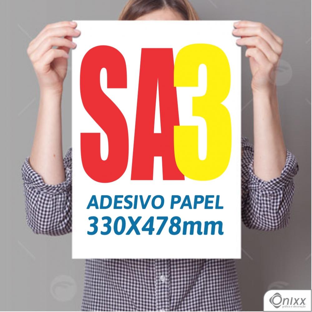 Impressão SA3 adesivo papel