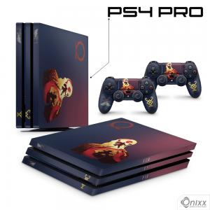 Skin Ps4 Pro Adesiva God Of War Blue Skin Adesivo Vinil Americano 10µ  4x0 Brilho Corte Eletrônico 