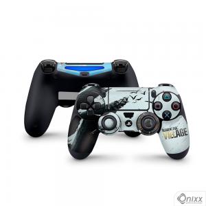 Skin Ps4 Joysticks Adesiva Resident Evil Village Adesivo Vinil Americano 10µ  4x0 Brilho Corte Eletrônico 