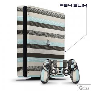 Skin Game Adesiva PS4 SLIM Stripes Adesivo Vinil Americano 10µ  4x0 Brilho Corte Eletrônico 