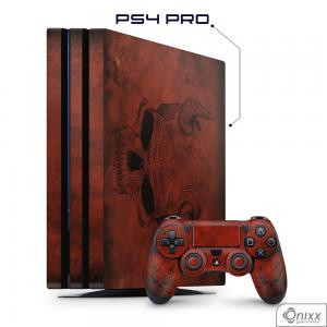 Skin Game Adesiva PS4 PRO Evil Skull Adesivo Vinil Americano 10µ  4x0 Brilho Corte Eletrônico 