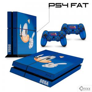 Skin Ps4 Fat Adesiva Sonic Adesivo Vinil Americano 10µ  4x0 Brilho Corte 100% Digital 