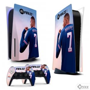 Skin Ps5 Adesiva Fifa 22 + Pôster A3 Adesivo Vinil Americano 10µ  4x0 Brilho Corte Eletrônico 