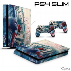 Skin Ps4 Slim Adesiva Spider Man 2 Adesivo Vinil Americano 10µ  4x0 Brilho Corte Eletrônico 