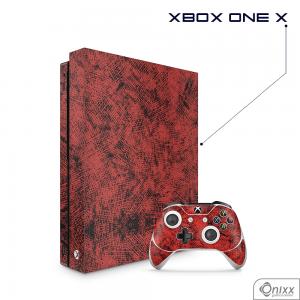 Skin Game Adesiva XBOX ONE X Canvas Red Adesivo Vinil Americano 10µ  4x0 Brilho Corte Eletrônico 