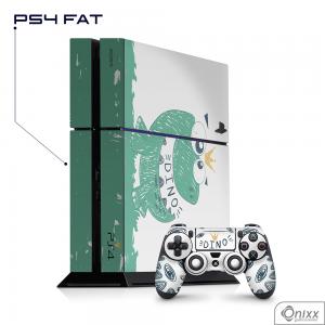 Skin Game Adesiva PS4 FAT Dino Adesivo Vinil Americano 10µ  4x0 Brilho Corte Eletrônico 