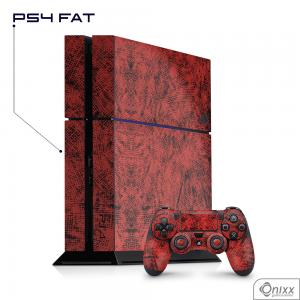 Skin Game Adesiva PS4 FAT Canvas Red Adesivo Vinil Americano 10µ  4x0 Brilho Corte Eletrônico 