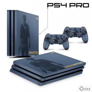 Skin Ps4 Pro Adesiva UNCHARTED Adesivo Vinil Americano 10µ  4x0 Brilho Corte Eletrônico 