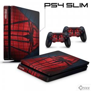 Skin Ps4 Slim Adesiva Spider Man 3 Adesivo Vinil Americano 10µ  4x0 Brilho Corte Eletrônico 