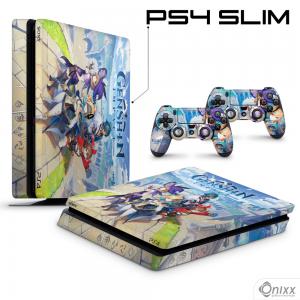 Skin Ps4 Slim Adesiva Genshin Impact 2 Adesivo Vinil Americano 10µ  4x0 Brilho Corte Eletrônico 