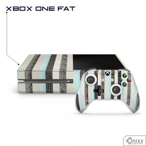Skin Game Adesiva XBOX ONE FAT Stripes Adesivo Vinil Americano 10µ  4x0 Brilho Corte Eletrônico 