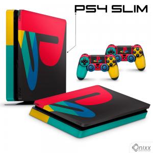 Skin Ps4 Slim Adesiva Playstation Adesivo Vinil Americano 10µ  4x0 Brilho Corte 100% Digital 