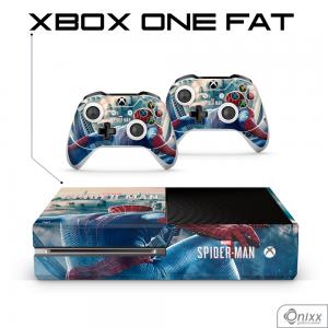 Skin Xbox One Fat Adesiva Spider Man Adesivo Vinil Americano 10µ  4x0 Brilho Corte Eletrônico 