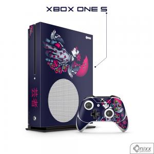 Skin Game Adesiva XBOX ONE S Gueixa Adesivo Vinil Americano 10µ  4x0 Brilho Corte Eletrônico 