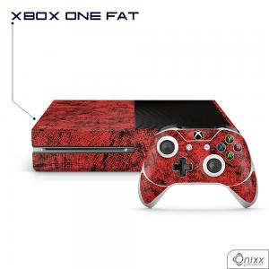 Skin Game Adesiva XBOX ONE FAT Canvas Red Adesivo Vinil Americano 10µ  4x0 Brilho Corte Eletrônico 