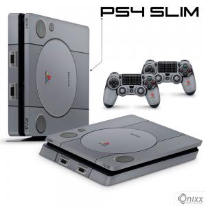 Skin Ps4 Slim Adesiva Retro PS1 Adesivo Vinil Americano 10µ  4x0 Brilho Corte 100% Digital 