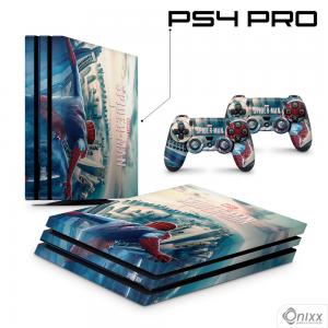 Skin Ps4 Pro Adesiva Spider Man 2 Adesivo Vinil Americano 10µ  4x0 Brilho Corte Eletrônico 