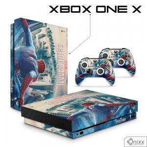 Skin Xbox One X Adesiva Spider Man Adesivo Vinil Americano 10µ  4x0 Brilho Corte Eletrônico 