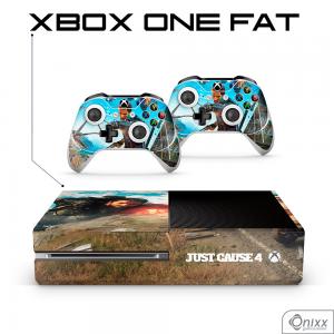 Skin Xbox One Fat Adesiva Just Cause Adesivo Vinil Americano 10µ  4x0 Brilho Corte Eletrônico 
