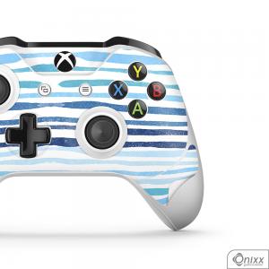 Skin Game Adesiva XBOX ONE JOYSTICKS Blue Stripes Adesivo Vinil Americano 10µ  4x0 Brilho Corte Eletrônico 