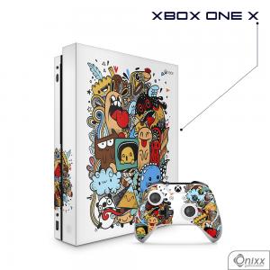 Skin Game Adesiva XBOX ONE X Crazy Beings Adesivo Vinil Americano 10µ  4x0 Brilho Corte Eletrônico 