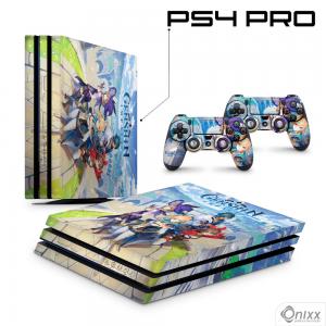 Skin Ps4 Pro Adesiva Genshin Impact 2 Adesivo Vinil Americano 10µ  4x0 Brilho Corte Eletrônico 