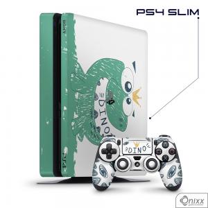Skin Game Adesiva PS4 SLIM Dino Adesivo Vinil Americano 10µ  4x0 Brilho Corte Eletrônico 