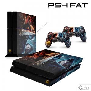 Skin Ps4 Fat Adesiva Mortal Kombat Adesivo Vinil Americano 10µ  4x0 Brilho Corte Eletrônico 