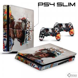 Skin Ps4 Slim Adesiva Call Of Duty Cold War Adesivo Vinil Americano 10µ  4x0 Brilho Corte Eletrônico 