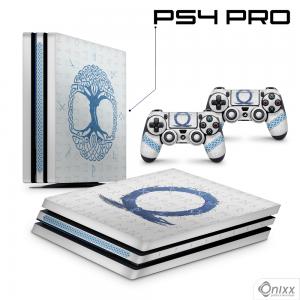 Skin Ps4 Pro Adesiva GOD OF WAR RAGNAROK Adesivo Vinil Americano 10µ  4x0 Brilho Corte Eletrônico 