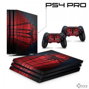 Skin Ps4 Pro Adesiva Spider Man 3 Adesivo Vinil Americano 10µ  4x0 Brilho Corte Eletrônico 