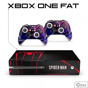 Skin Xbox One Fat Adesiva Aranha Negra Adesivo Vinil Americano 10µ  4x0 Brilho Corte Eletrônico 