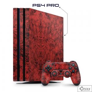 Skin Game Adesiva PS4 PRO Canvas Red Adesivo Vinil Americano 10µ  4x0 Brilho Corte Eletrônico 