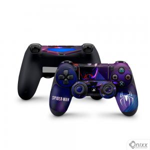 Skin Ps4 Joysticks Adesiva Spider Man Aranha Negra Adesivo Vinil Americano 10µ  4x0 Brilho Corte Eletrônico 