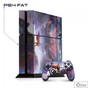 Skin Game Adesiva PS4 FAT Futuristic Aventure Adesivo Vinil Americano 10µ  4x0 Brilho Corte Eletrônico 