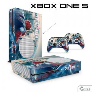 Skin Xbox One S Adesiva Spider Man Adesivo Vinil Americano 10µ  4x0 Brilho Corte Eletrônico 