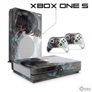 Skin Xbox One S Adesiva Assassins Creed Valhalla Adesivo Vinil Americano 10µ  4x0 Brilho Corte Eletrônico 