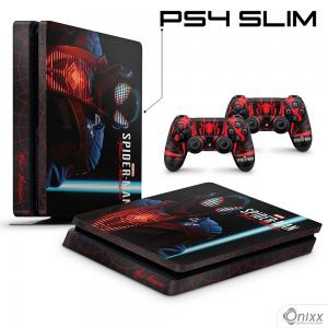 Skin Ps4 Slim Spider man Miles Morales + Pôster A3