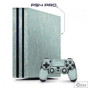 Skin Game Adesiva PS4 PRO Light Blue Waves Adesivo Vinil Americano 10µ  4x0 Brilho Corte Eletrônico 