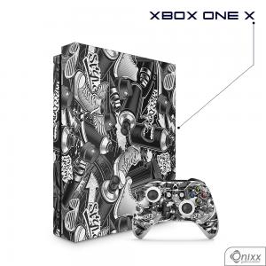 Skin Game Adesiva XBOX ONE X Estilo Gráfite Adesivo Vinil Americano 10µ  4x0 Brilho Corte Eletrônico 