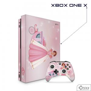 Skin Game Adesiva XBOX ONE X Princesa Tema Rosa Adesivo Vinil Americano 10µ  4x0 Brilho Corte Eletrônico 