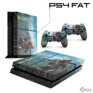 Skin Ps4 Fat Adesiva Biomutant Adesivo Vinil Americano 10µ  4x0 Brilho Corte Eletrônico 