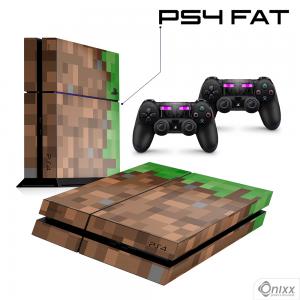 Skin Ps4 Fat Adesiva Minecraft Adesivo Vinil Americano 10µ  4x0 Brilho Corte 100% Digital 
