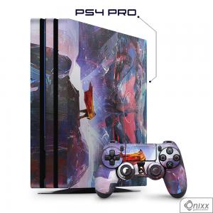 Skin Game Adesiva PS4 PRO Futuristic Aventure Adesivo Vinil Americano 10µ  4x0 Brilho Corte Eletrônico 