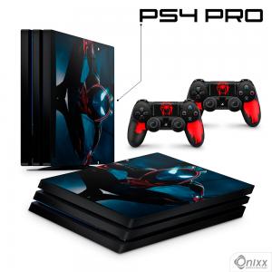 Skin Ps4 Pro Adesiva Spider Man Miles Morales Adesivo Vinil Americano 10µ  4x0 Brilho Corte 100% Digital 