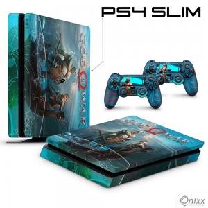 Skin Ps4 Slim Adesiva God Of War Adesivo Vinil Americano 10µ  4x0 Brilho Corte Eletrônico 