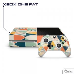 Skin Game Adesiva XBOX ONE FAT Triângulos Coloridos Adesivo Vinil Americano 10µ  4x0 Brilho Corte Eletrônico 