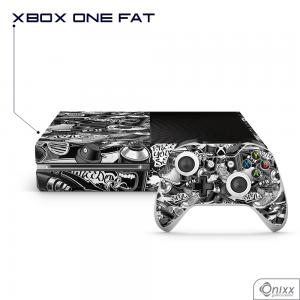 Skin Game Adesiva XBOX ONE FAT Estilo Gráfite Adesivo Vinil Americano 10µ  4x0 Brilho Corte Eletrônico 